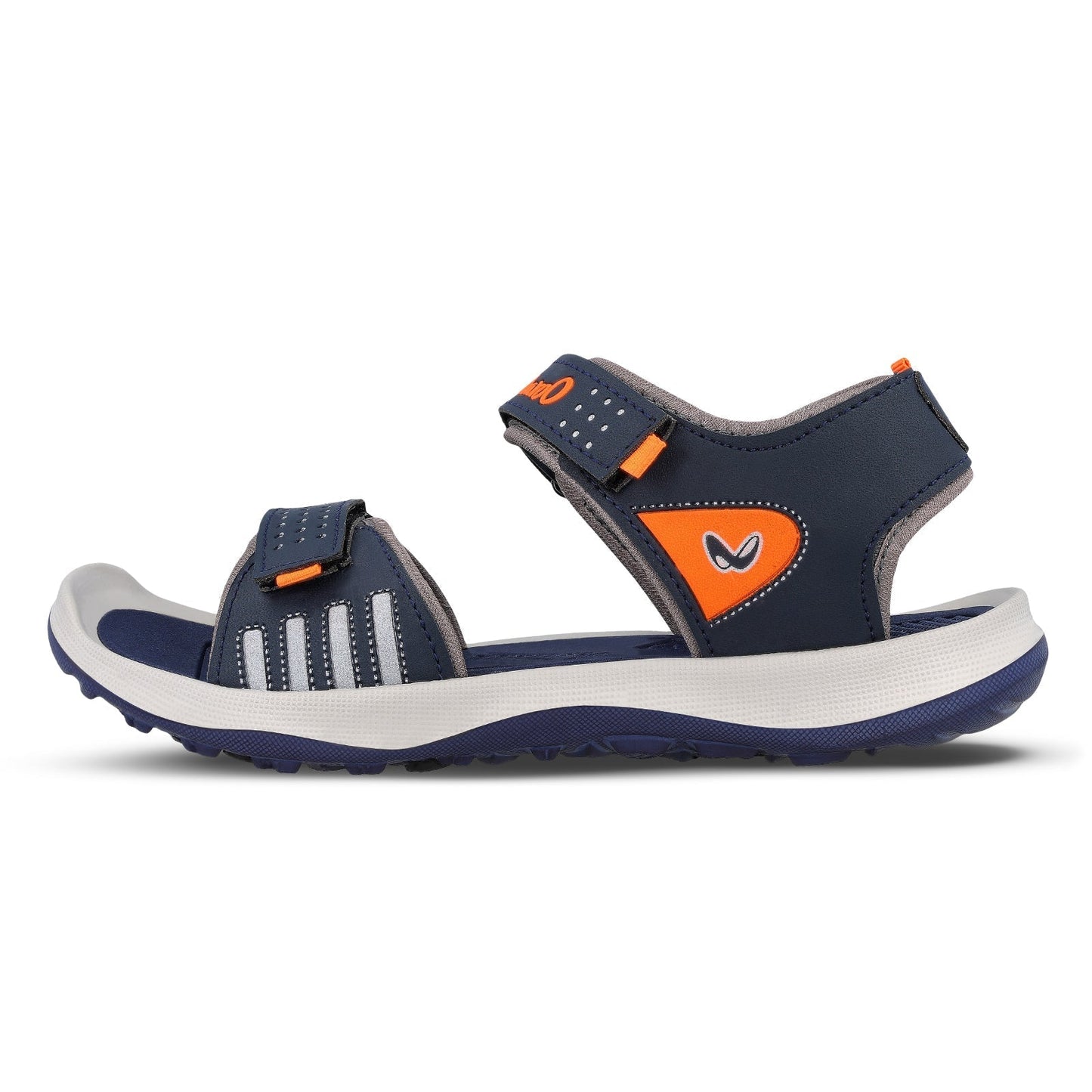 Walkaroo Men Strappy Floater Sandals - WC4301 Navy Blue orange - Walkaroo Footwear