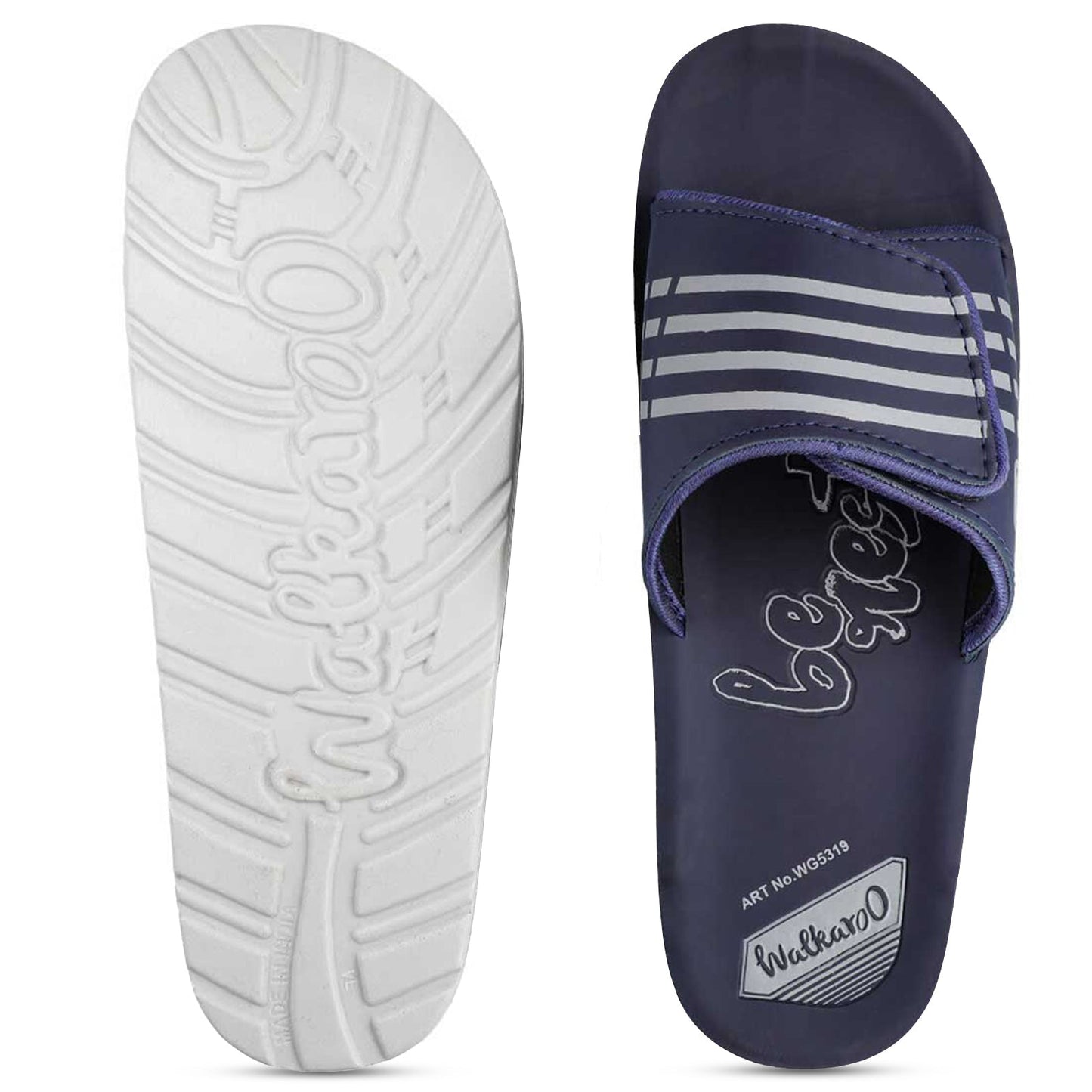 Walkaroo Mens Flip Flop Slippers - WG5319 Blue - Walkaroo Footwear