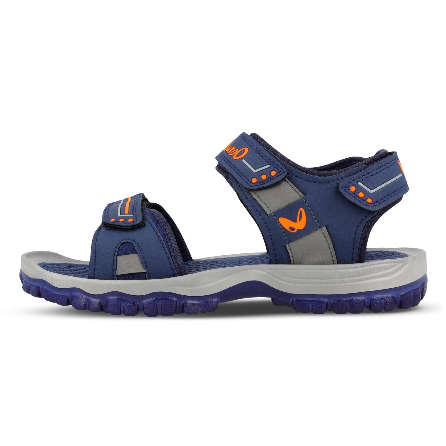 Walkaroo Men Sandal - WC4420 Navy Blue orange - Walkaroo Footwear