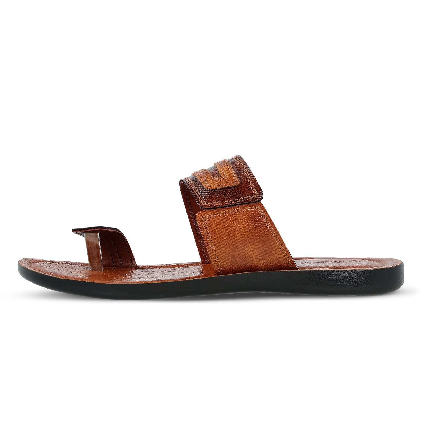 Walkaroo Men Toe Ring Slide Sandals - WG5334 Tan - Walkaroo Footwear