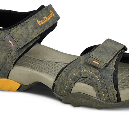 Walkaroo Men Sandals - WC4415 Olive Green - Walkaroo Footwear