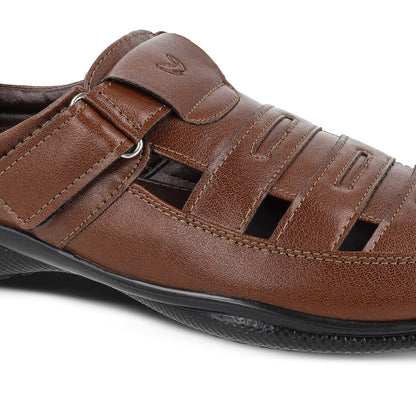 Walkaroo Men Roman Sandals  - WF6258 Brown