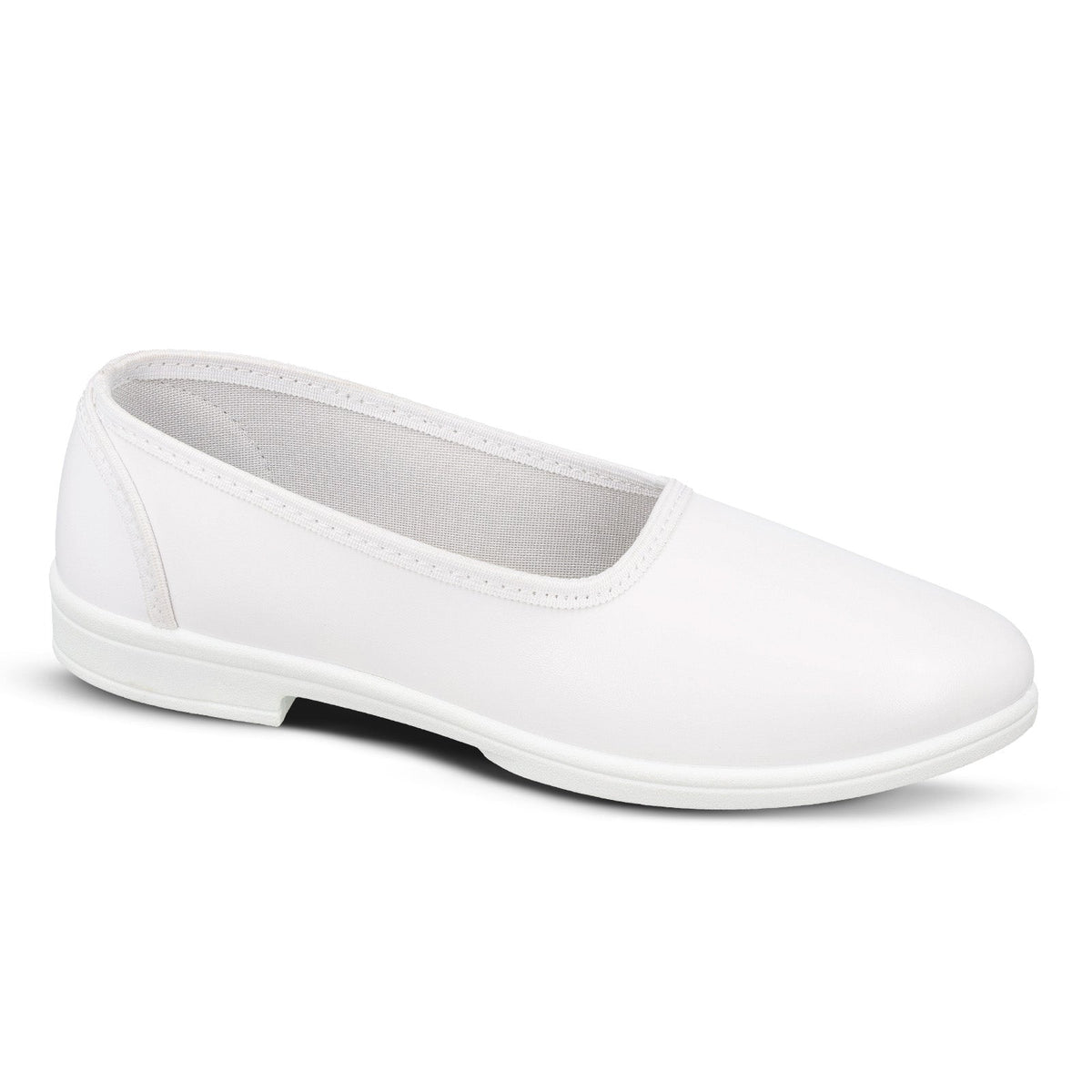 Girls Slip-On school Shoe - WV593 White
