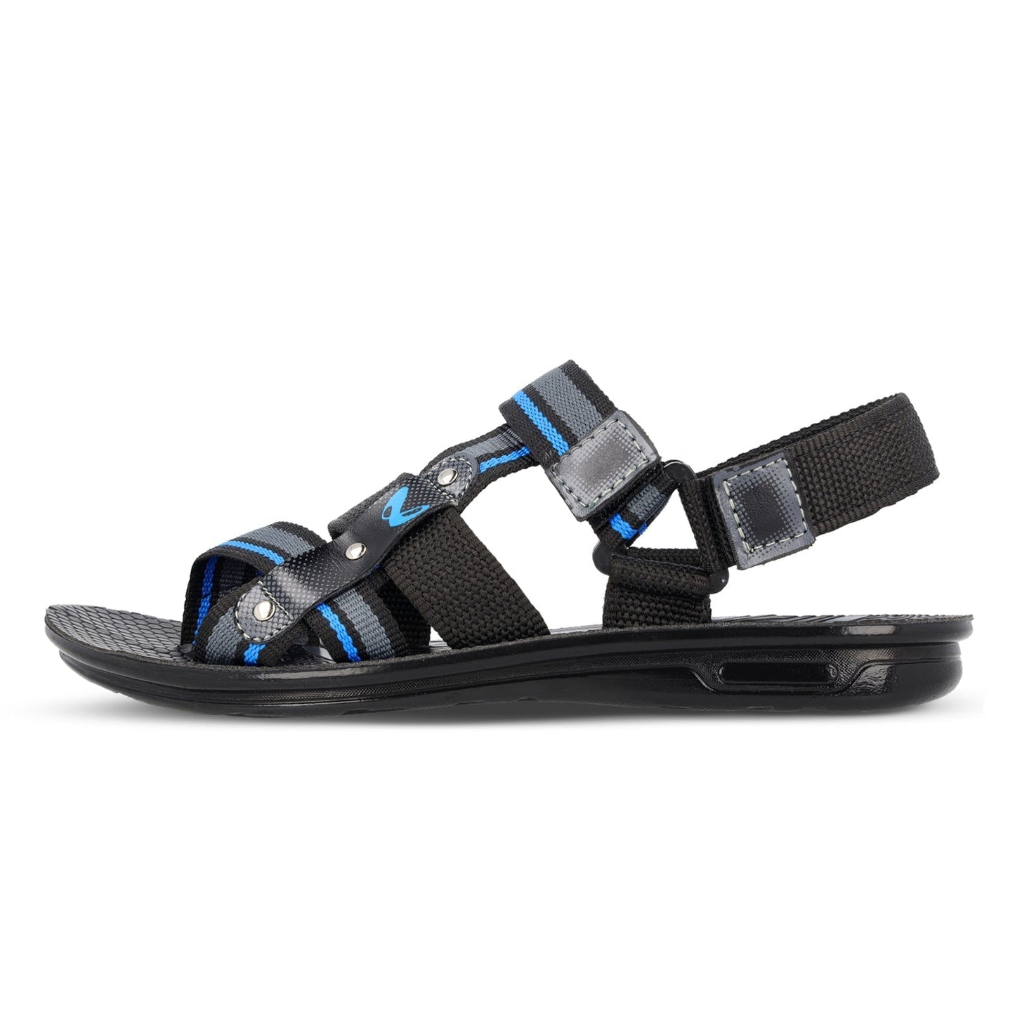 Walkaroo Men Strappy Floater Sandals - W22108 Black Blue - Walkaroo Footwear