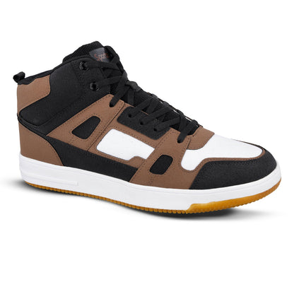 Men's High Top Sneakers - WY3466 Black Brown
