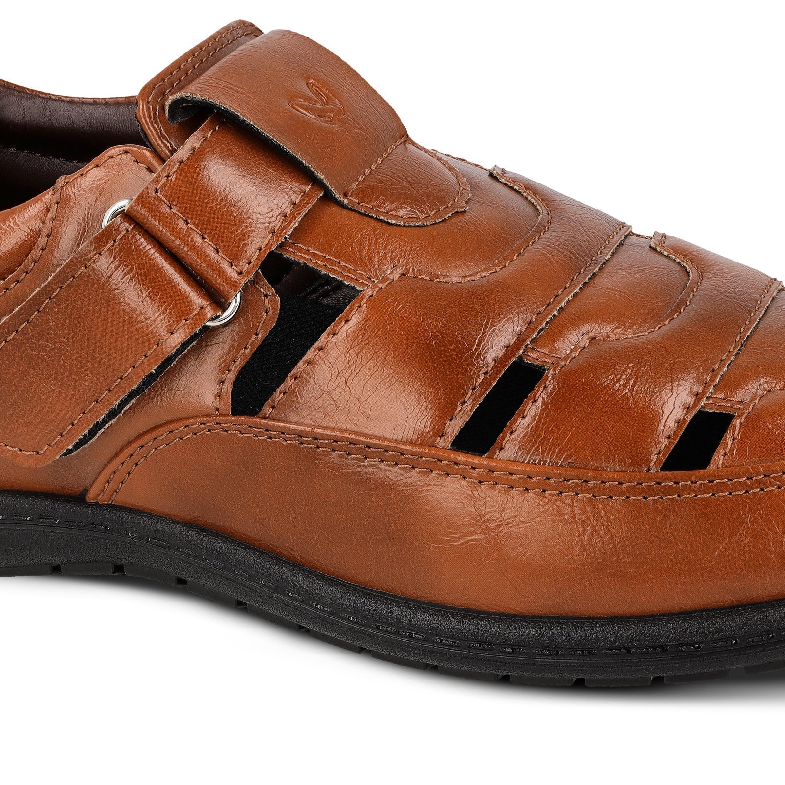 Walkaroo Xgo Gents Solid Roman Sandals - WF6259 Tan - Walkaroo Footwear