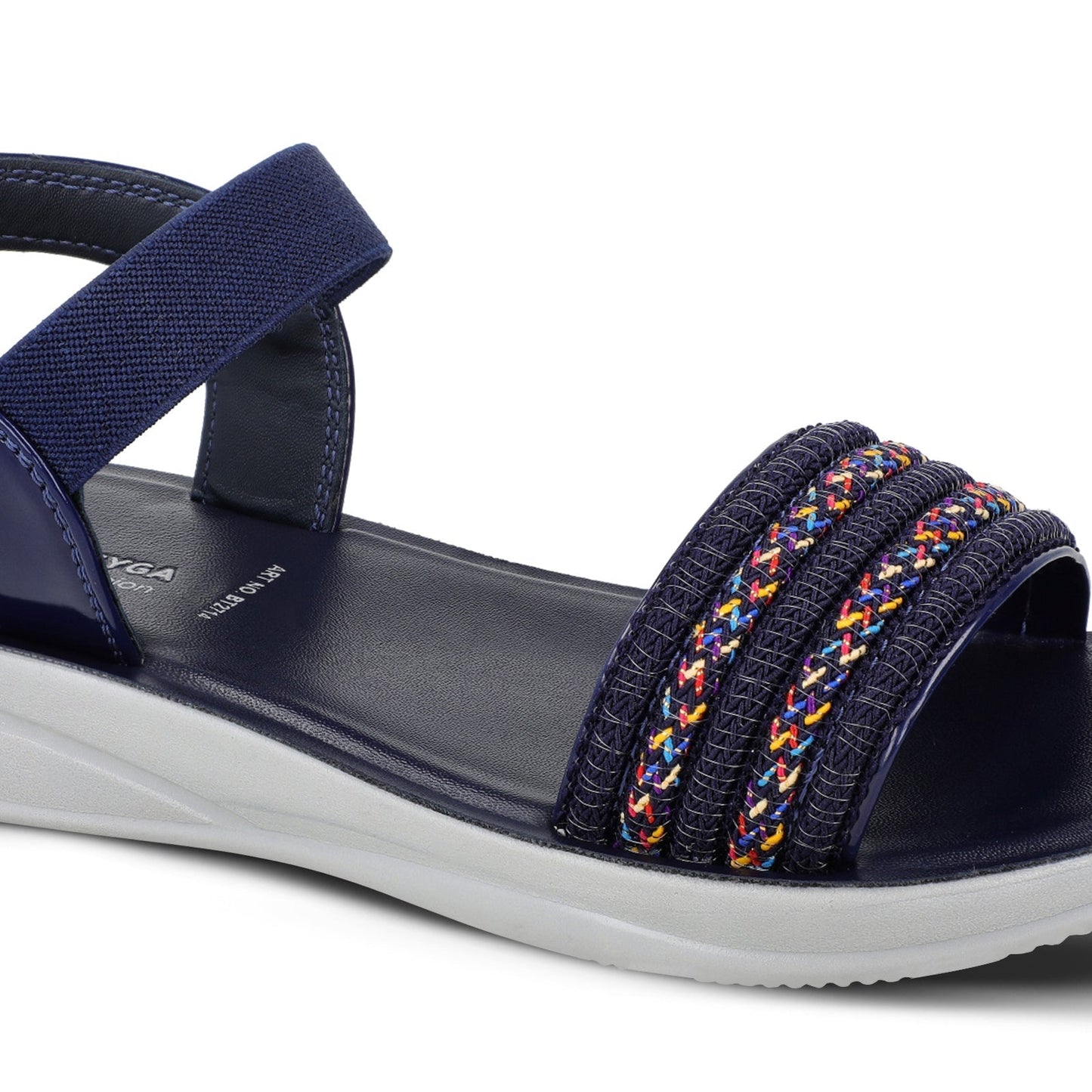 Blue Tyga Womens Ankle Strap Heel Sandal - BT2714 Navy Blue - Walkaroo Footwear