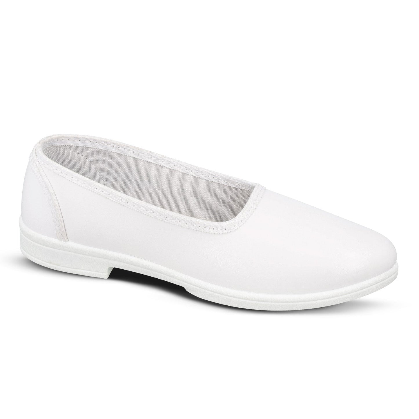 Girls Slip-On school Shoe - WV593 White