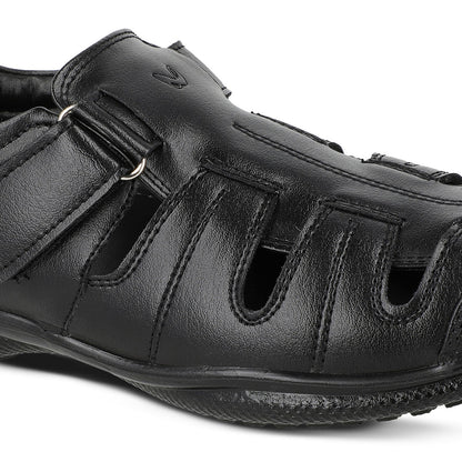 Walkaroo Roman Sandals Mens - WF6257 Black - Walkaroo Footwear