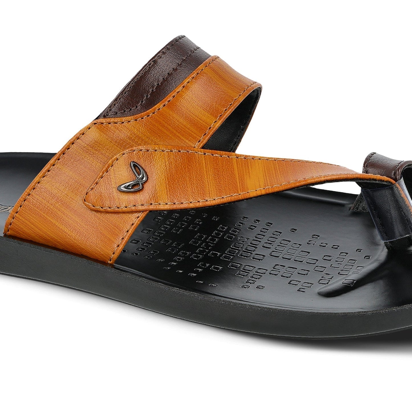 Walkaroo Go Men Toe Ring Slide Sandals - GG8217 Tan - Walkaroo Footwear