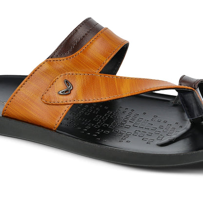 Walkaroo Go Men Toe Ring Slide Sandals - GG8217 Tan - Walkaroo Footwear