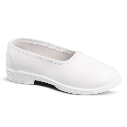 Kids Slip-On school Shoe - WV593 White