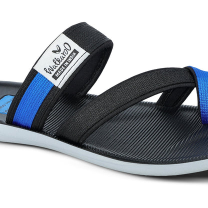 Men's Cross Strap Sandals  - GG8210 Black Blue