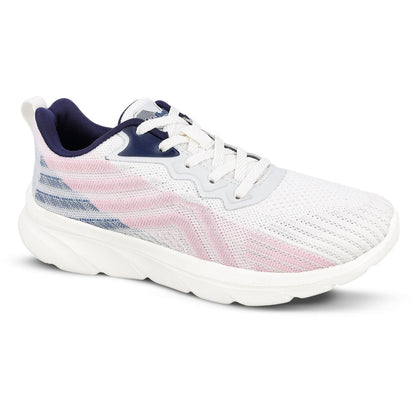 WALKAROO WOMENS LIFE STYLE - WS97093 White Navy Blue - Walkaroo Footwear