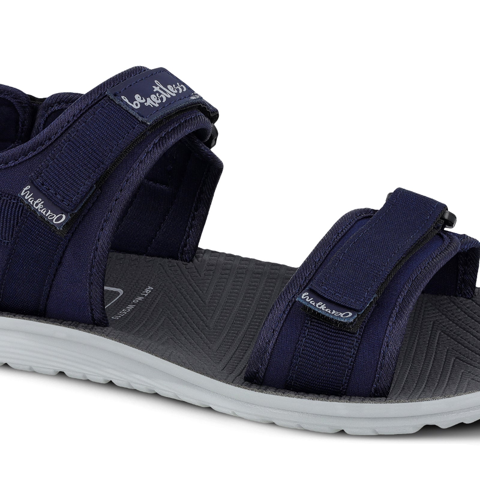 Walkaroo Men Strappy Floater Sandals - WG5715 Blue - Walkaroo Footwear