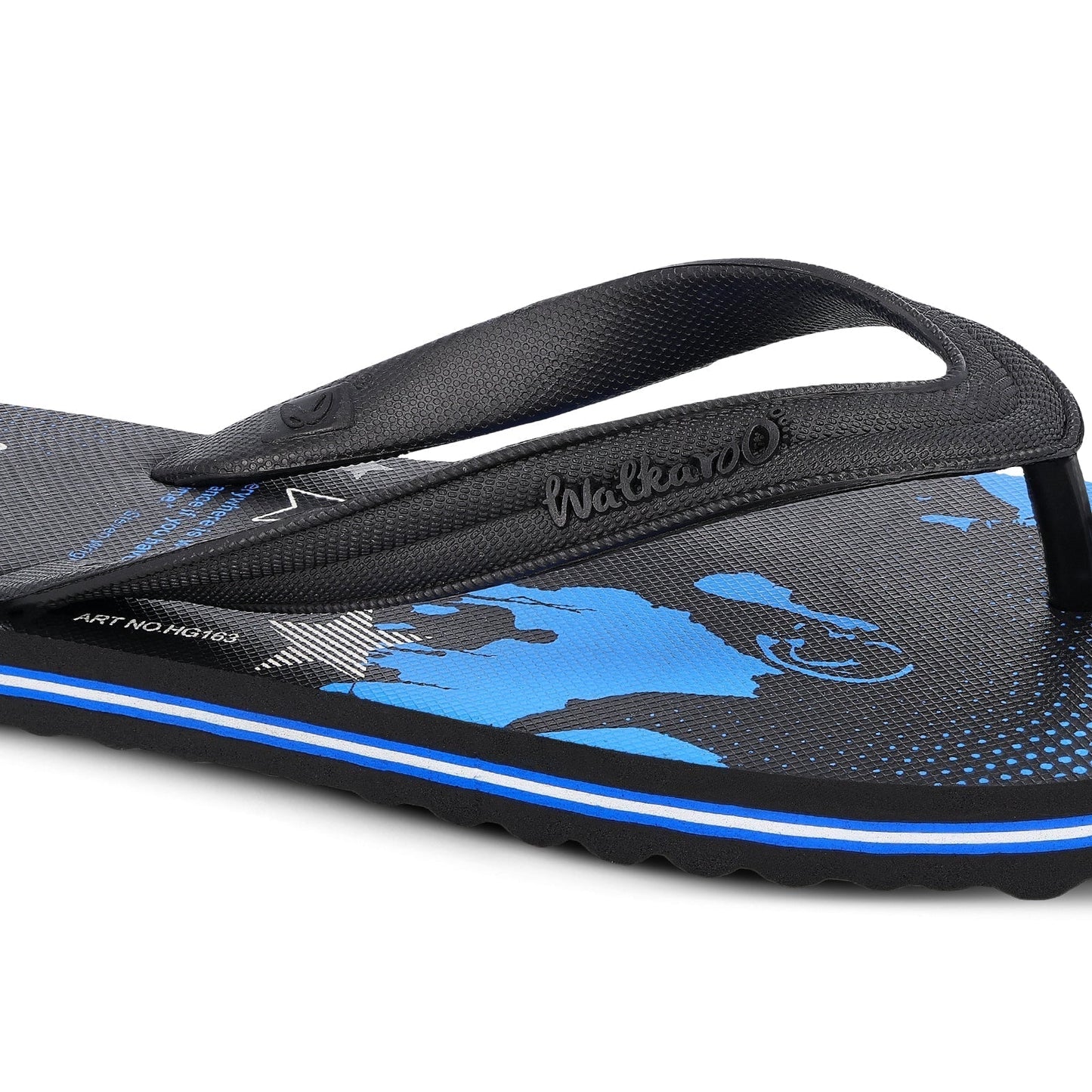 Walkaroo Gents Flip Flop Thong - HG163 Black Black - Walkaroo Footwear