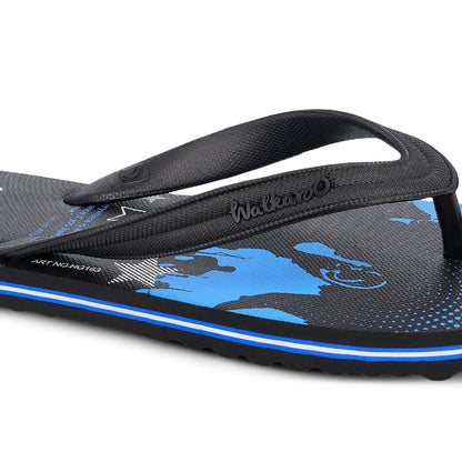 Walkaroo Gents Flip Flop Thong - HG163 Black Black - Walkaroo Footwear