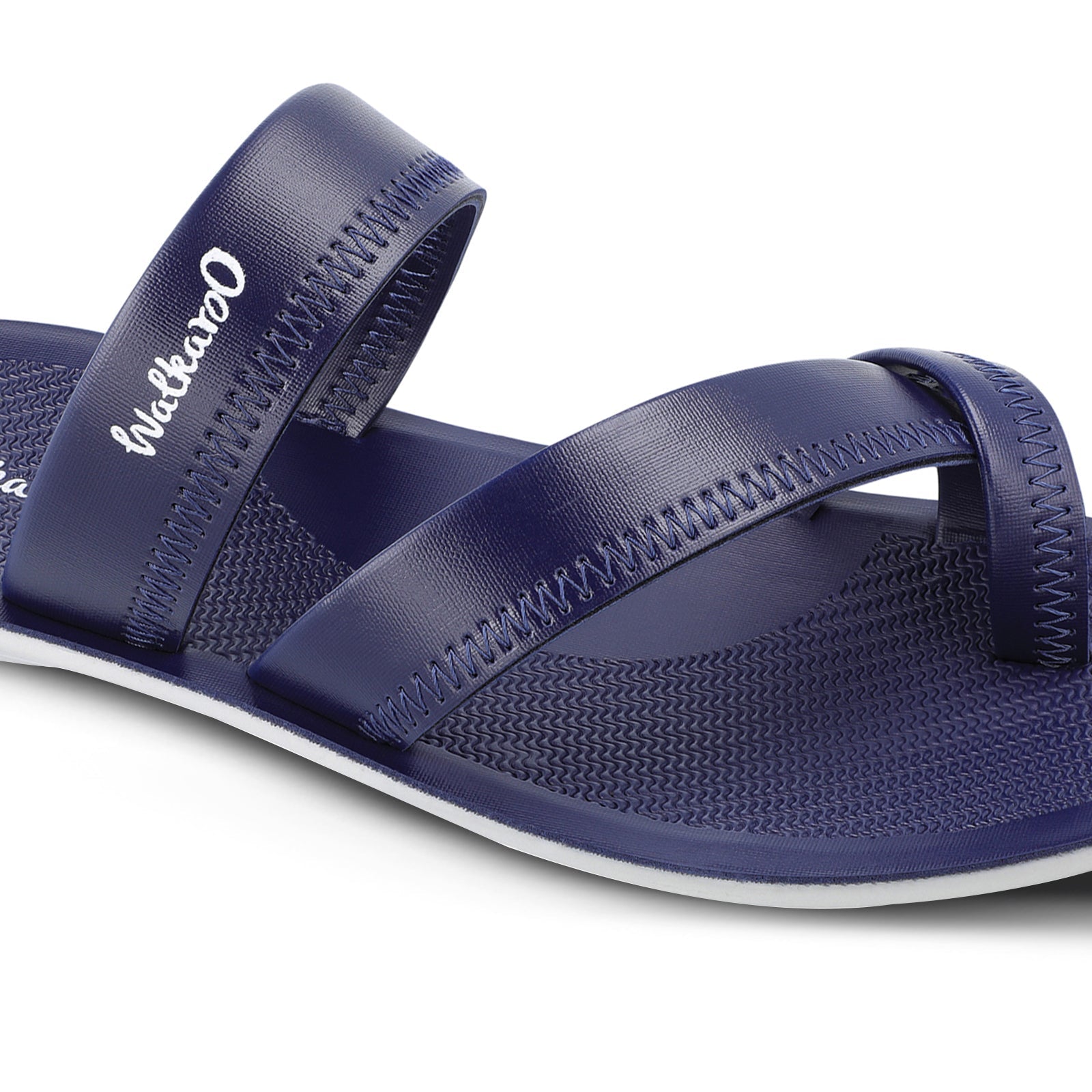 Walkaroo Boys Cross Strap Slide Sandals - WG5340 Blue - Walkaroo Footwear