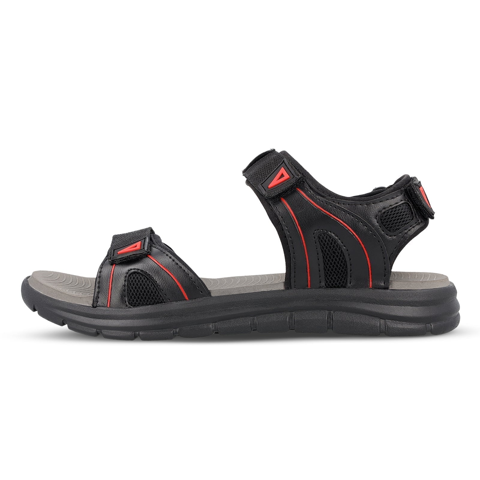 Walkaroo Men Sandals - WC4373 Black Grey - Walkaroo Footwear