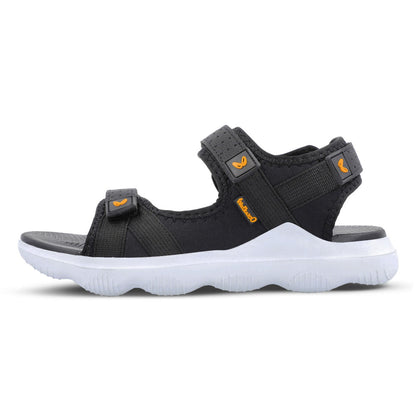 Walkaroo Men Strappy Floater Sandals - WC4334 Black white - Walkaroo Footwear