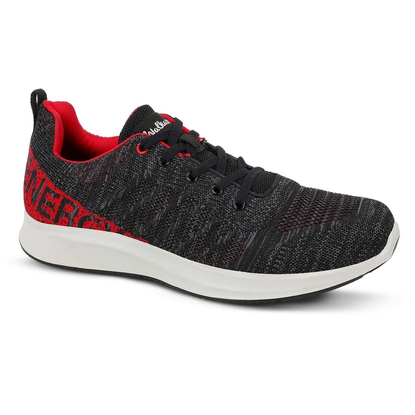 Walkaroo Men Lace-up Training Shoes - WS9511 Black Red - Walkaroo Footwear