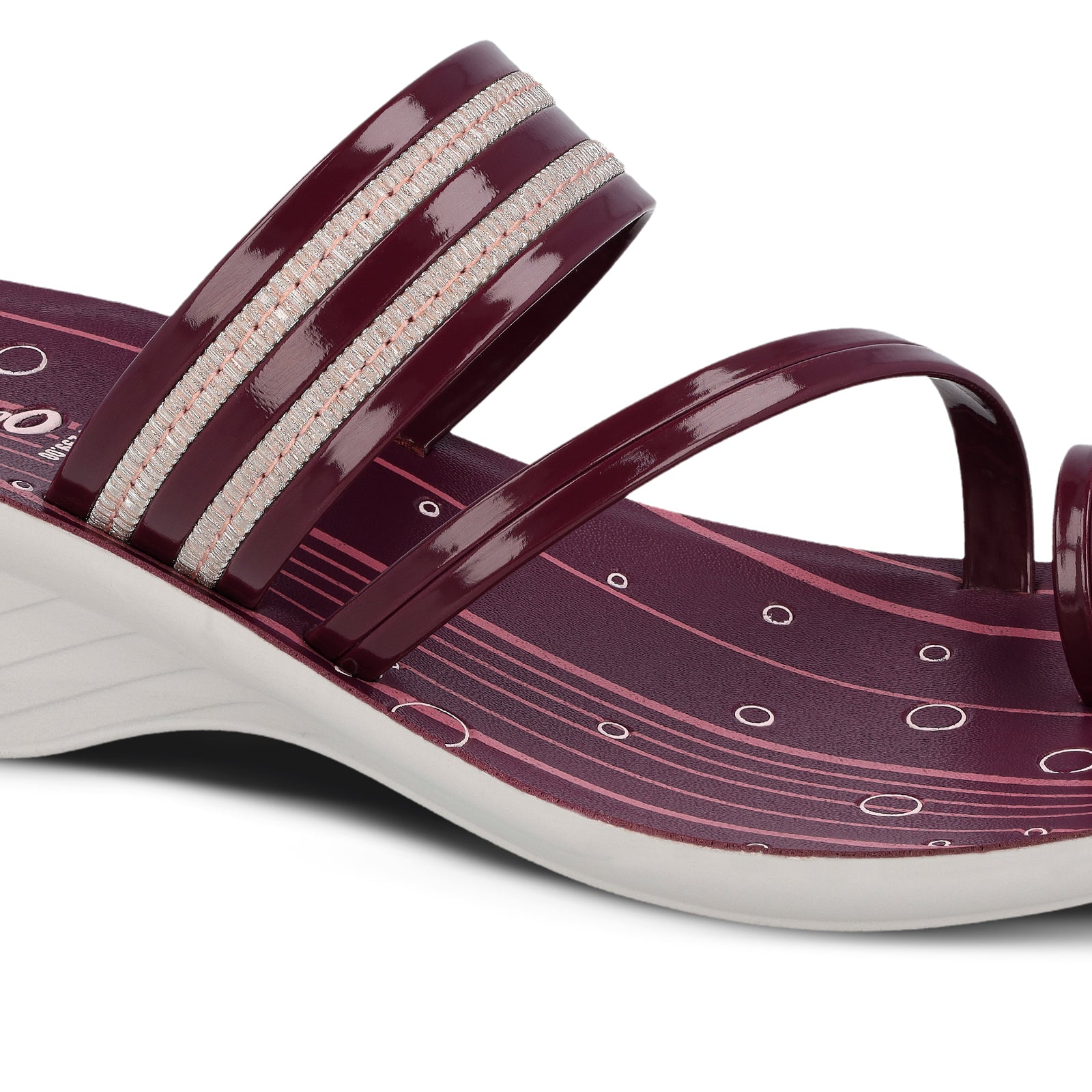 Walkaroo Womens Toe-Ring Slide Sandal - WL7420 Grape - Walkaroo Footwear