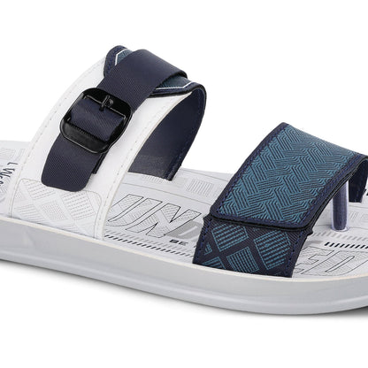 Walkaroo Men Sandal - WG5546 White Blue - Walkaroo Footwear