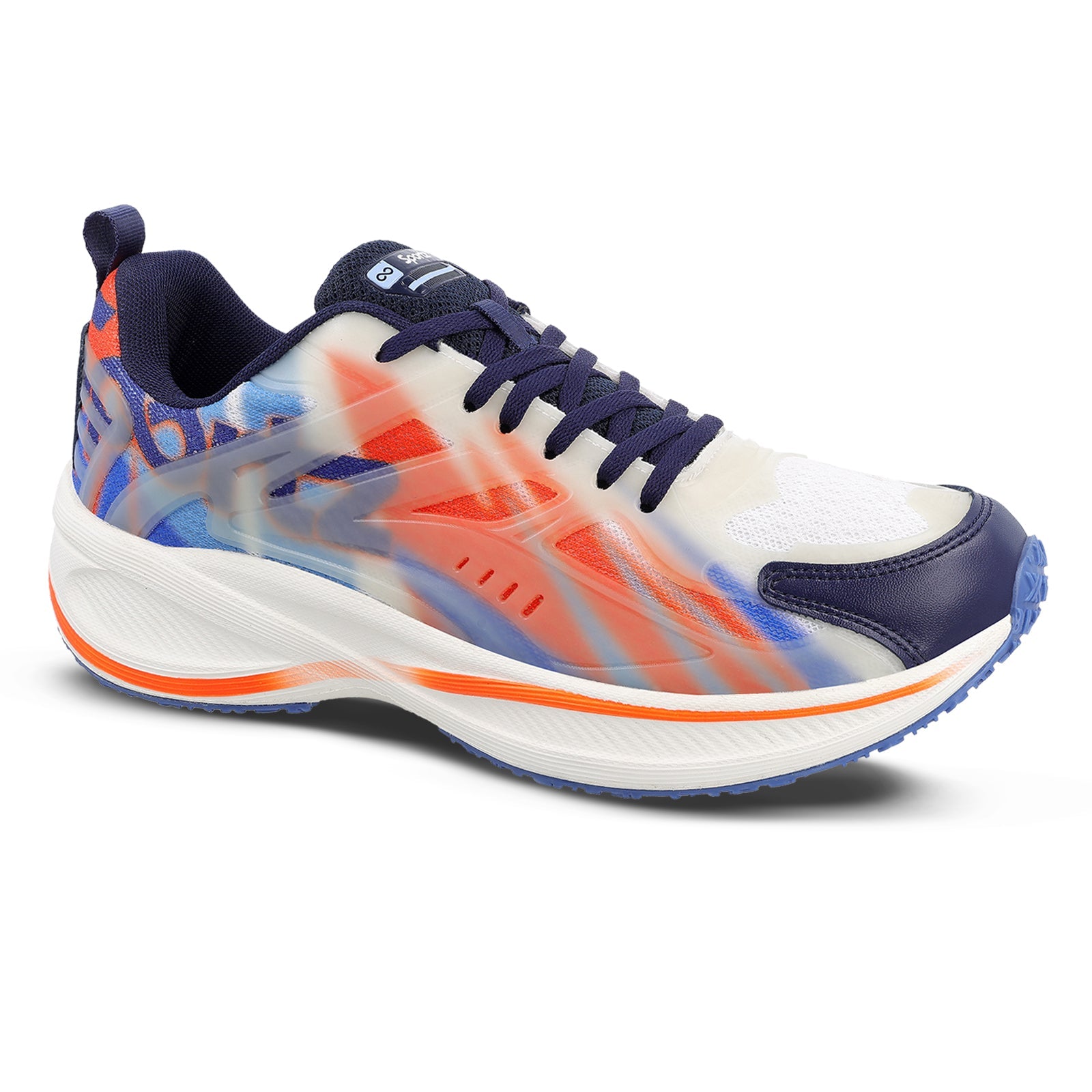 Walkaroo Men Sports Shoe - WS9134 Navy Blue Orange - Walkaroo Footwear