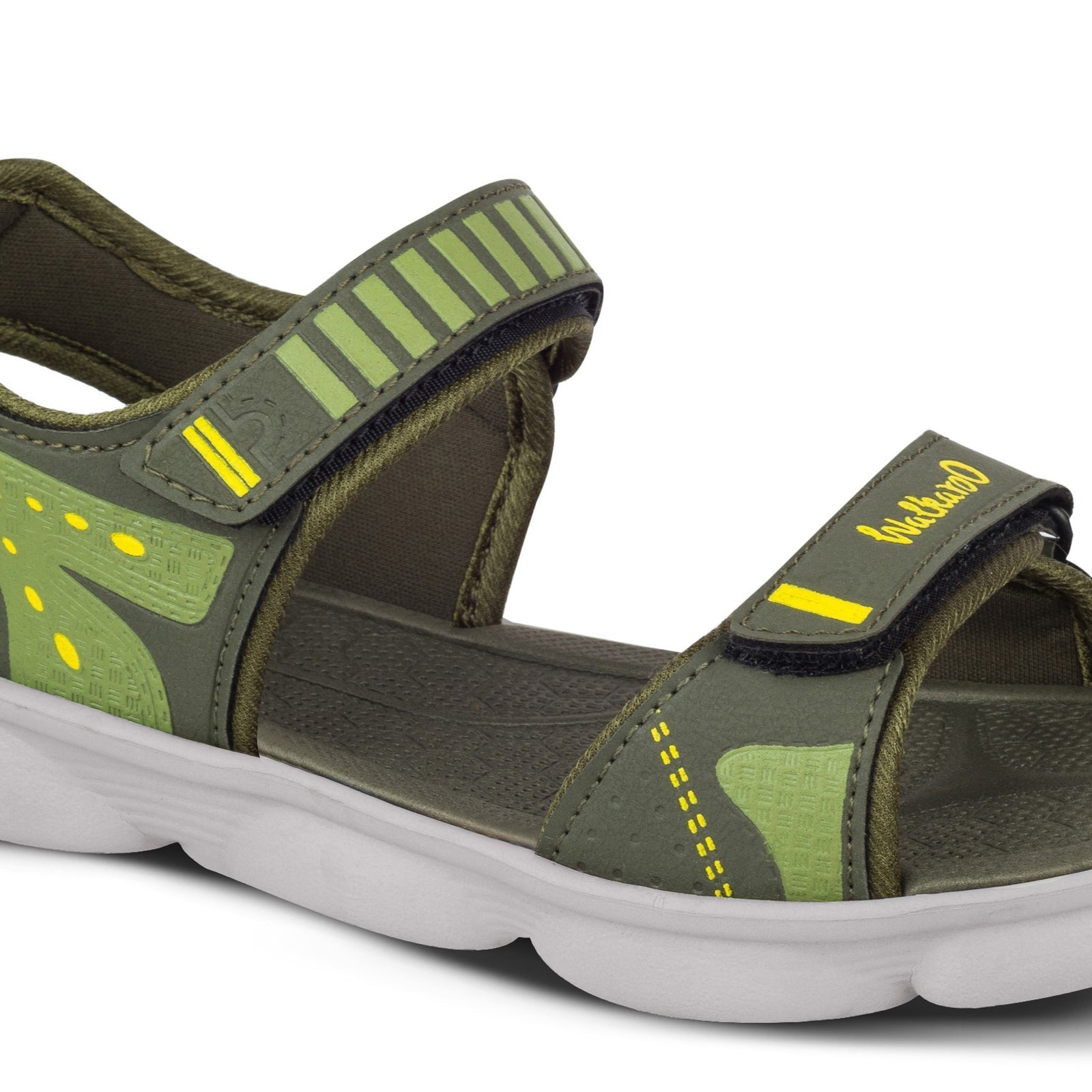 Walkaroo Boys Strappy Floater Sandals - WC4376 Olive Green - Walkaroo Footwear