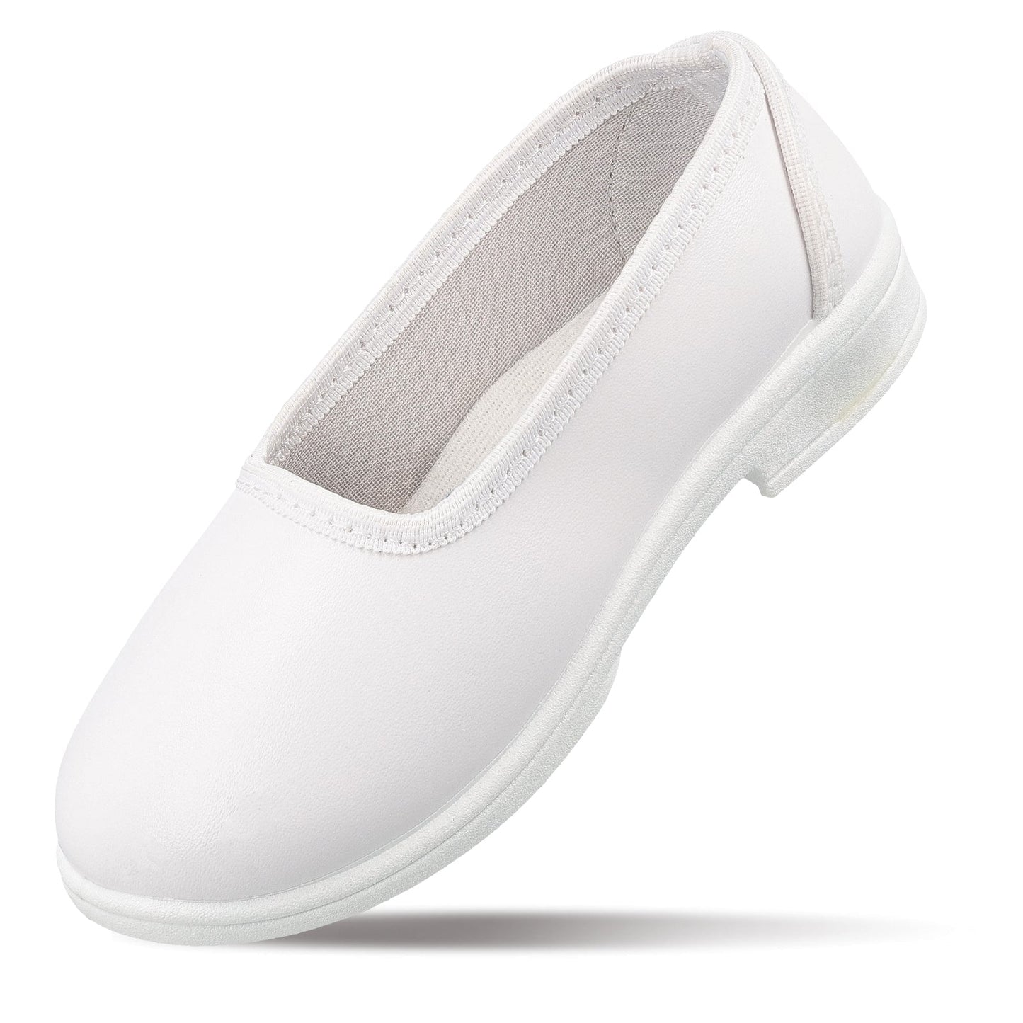 Kids Slip-On school Shoe - WV593 White