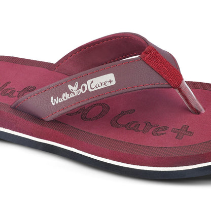 Walkaroo Womens Printed Care Plus Flip-Flop - WH3956 Maroon - Walkaroo Footwear