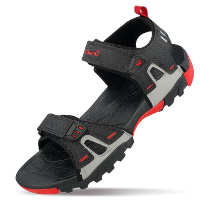 Walkaroo Men Sandals - WC4426 Black Red - Walkaroo Footwear