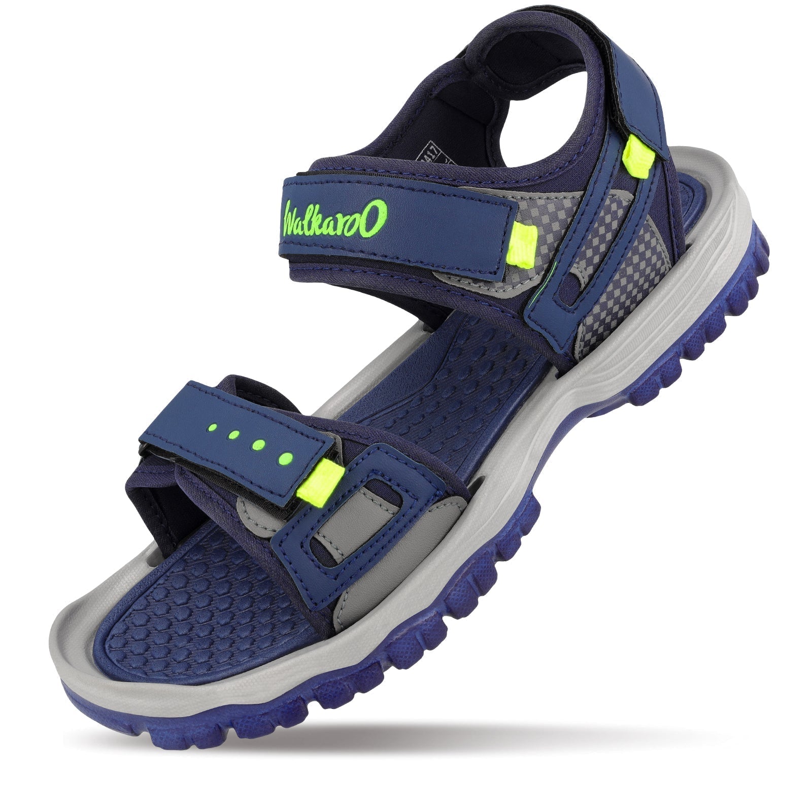 Walkaroo Men Sandals - WC4417 Navy Blue Grey - Walkaroo Footwear