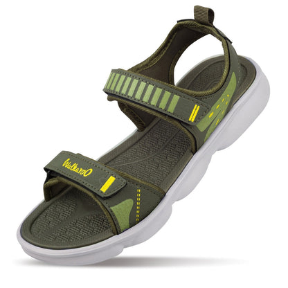 Walkaroo Boys Strappy Floater Sandals - WC4376 Olive Green - Walkaroo Footwear