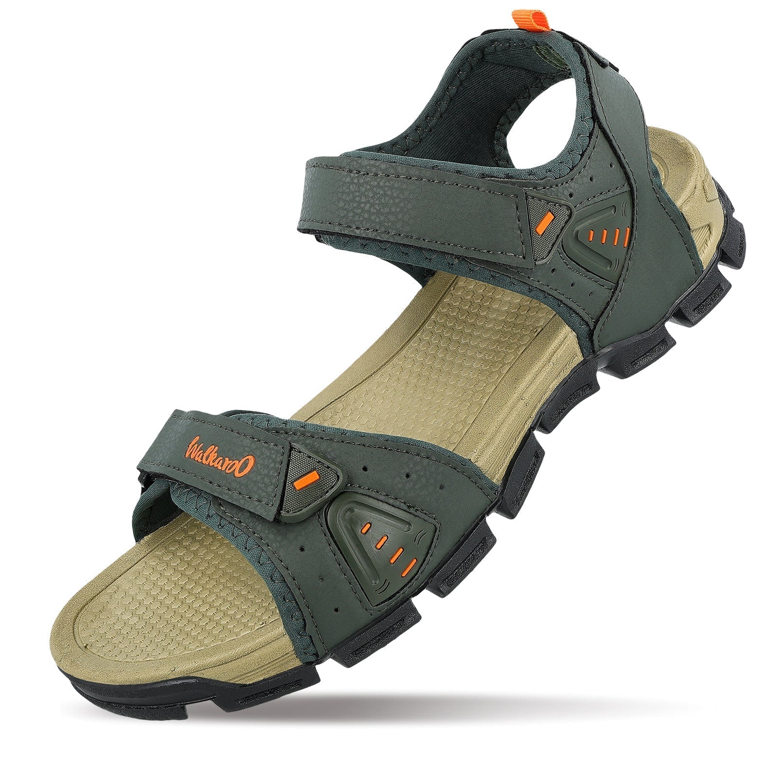 Walkaroo Men Sandals - WC4405 Olive Green - Walkaroo Footwear