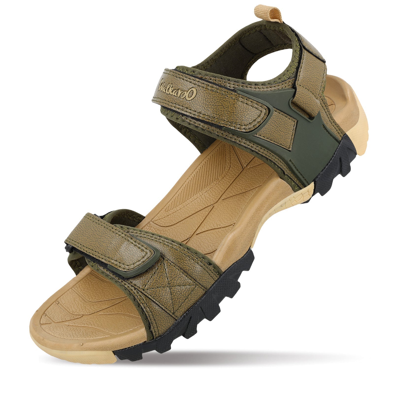 Walkaroo Men Sandals - WC4421 Olive - Walkaroo Footwear