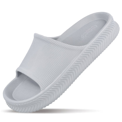 Walkaroo Mens Flip Flop Sliders  - WC8737 Light Grey