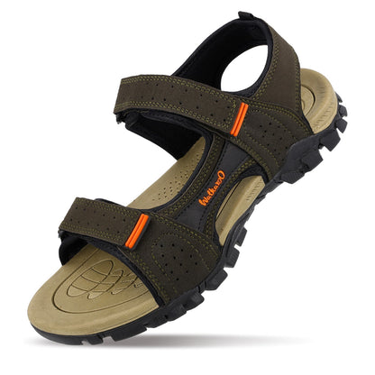 Walkaroo Men Strappy Floater Sandals - XC4670 Olive Green - Walkaroo Footwear