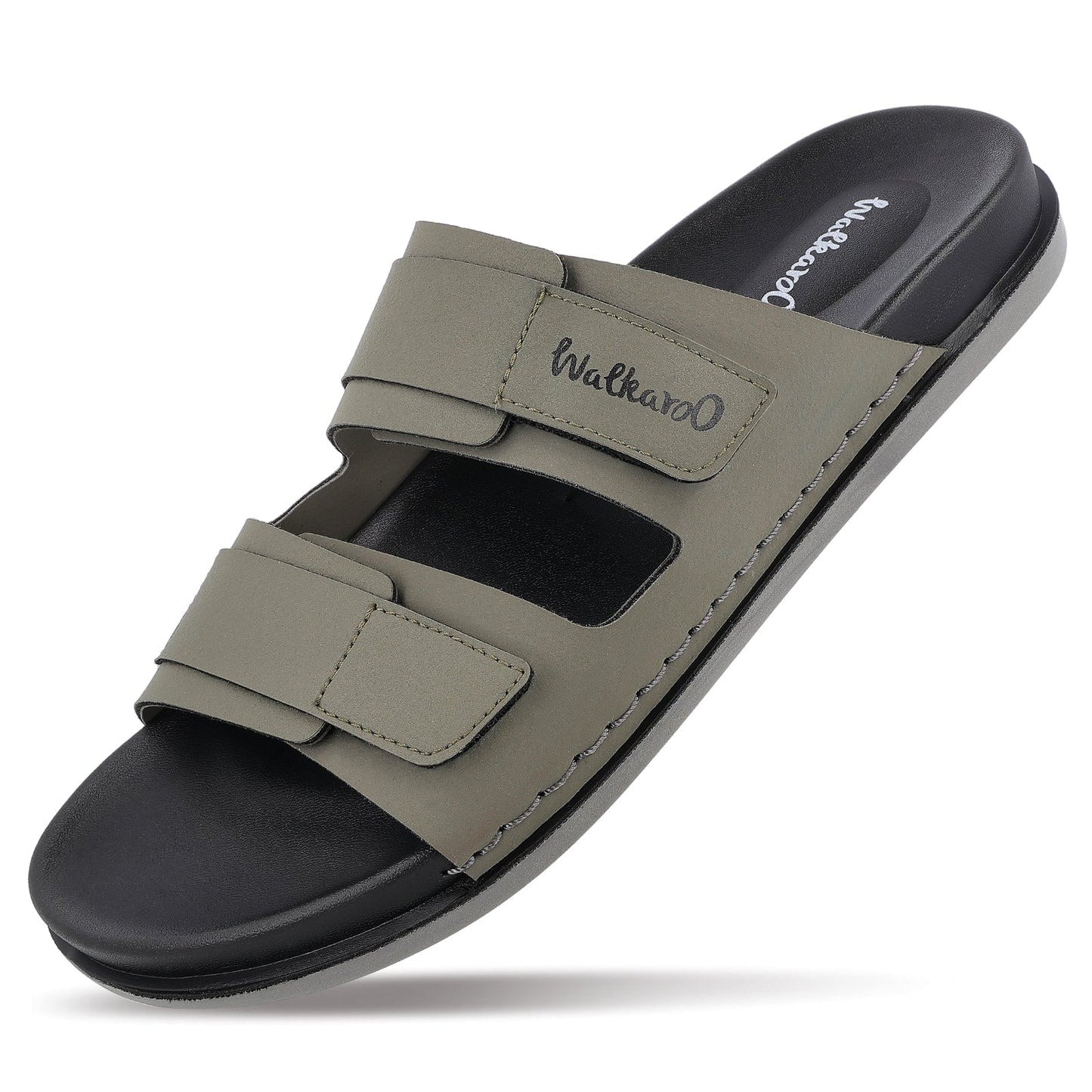 Walkaroo+ Men Sandals - WE1347 Olive - Walkaroo Footwear