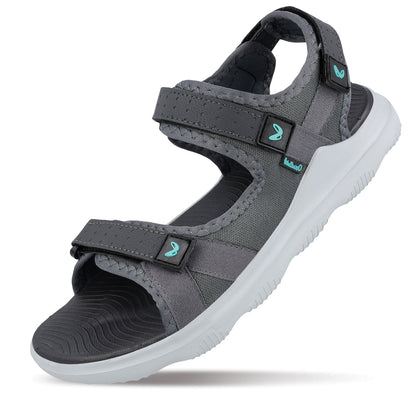 Walkaroo Men Strappy Floater Sandals - WC4334 Grey - Walkaroo Footwear