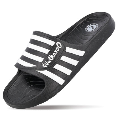 Walkaroo Mens Flip Flop Sliders - WC4835 Black - Walkaroo Footwear