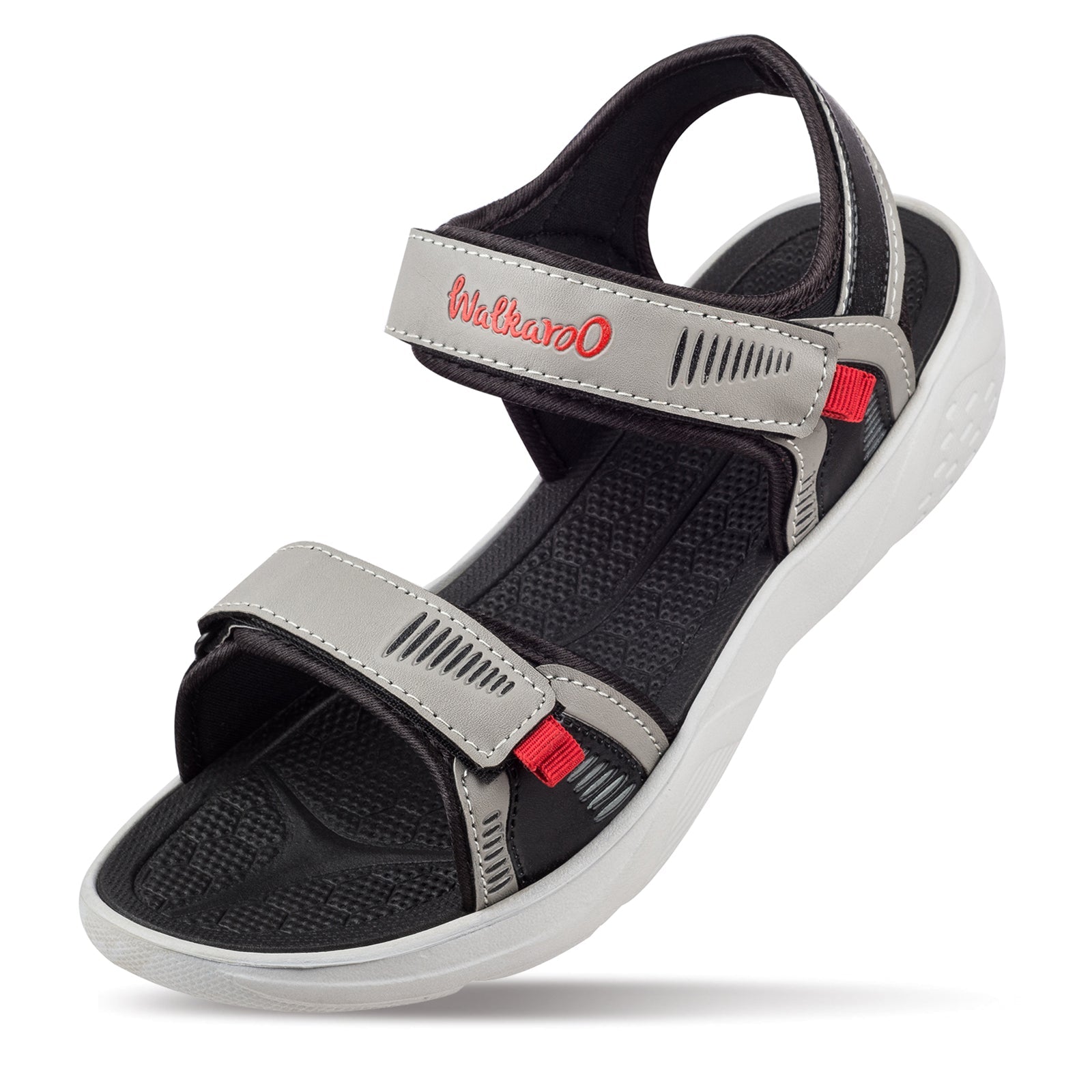 Walkaroo Mens Sandals - WC4375 Black Grey - Walkaroo Footwear