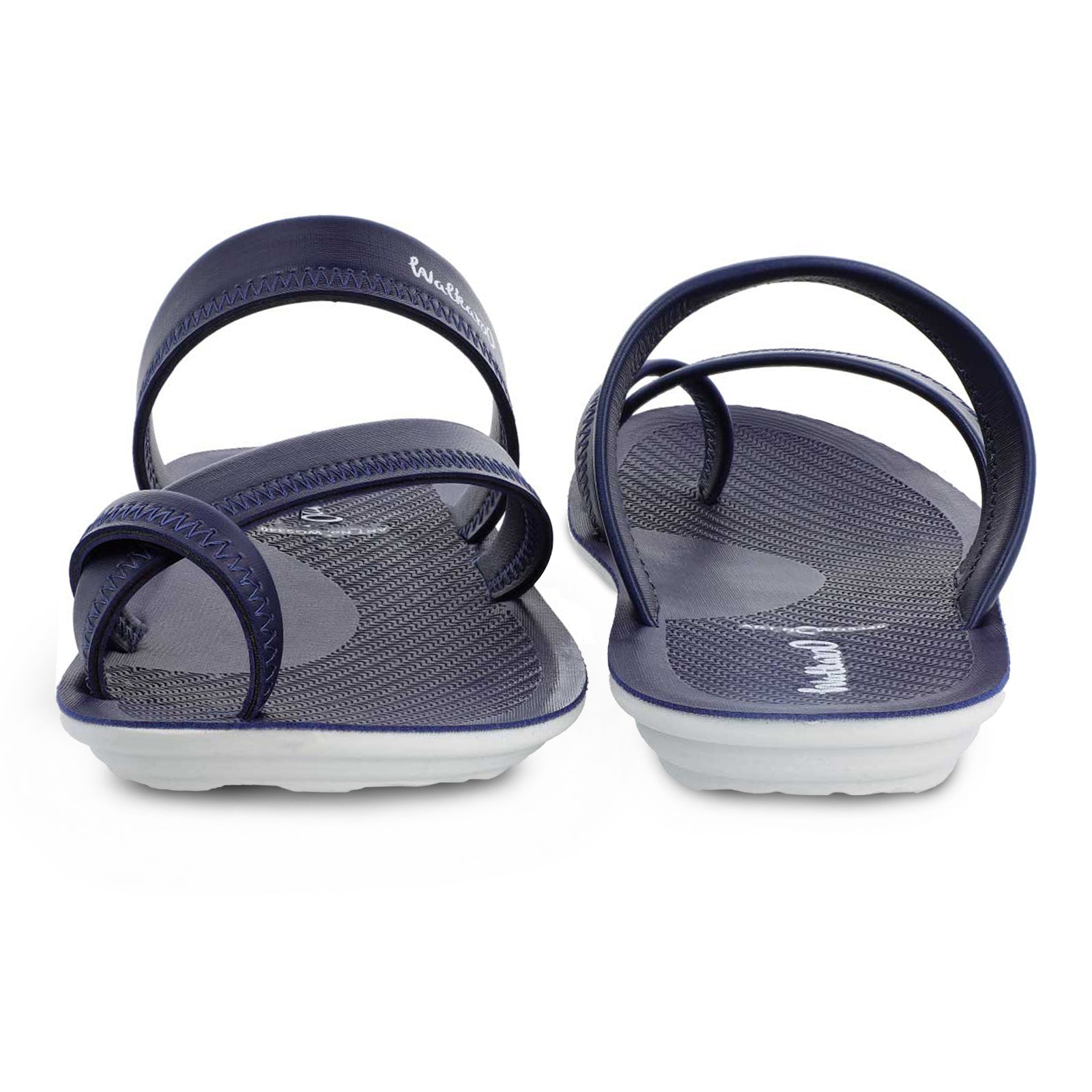 Walkaroo Men Cross Strap Slide Sandals - WG5340 Blue - Walkaroo Footwear