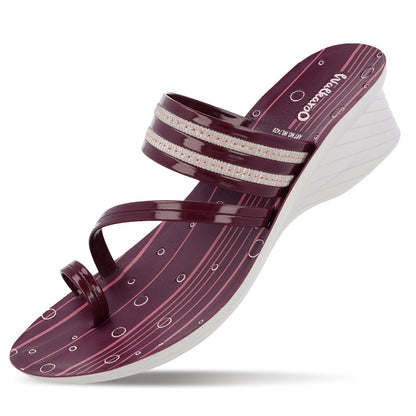 Walkaroo Womens Toe-Ring Slide Sandal - WL7420 Grape - Walkaroo Footwear