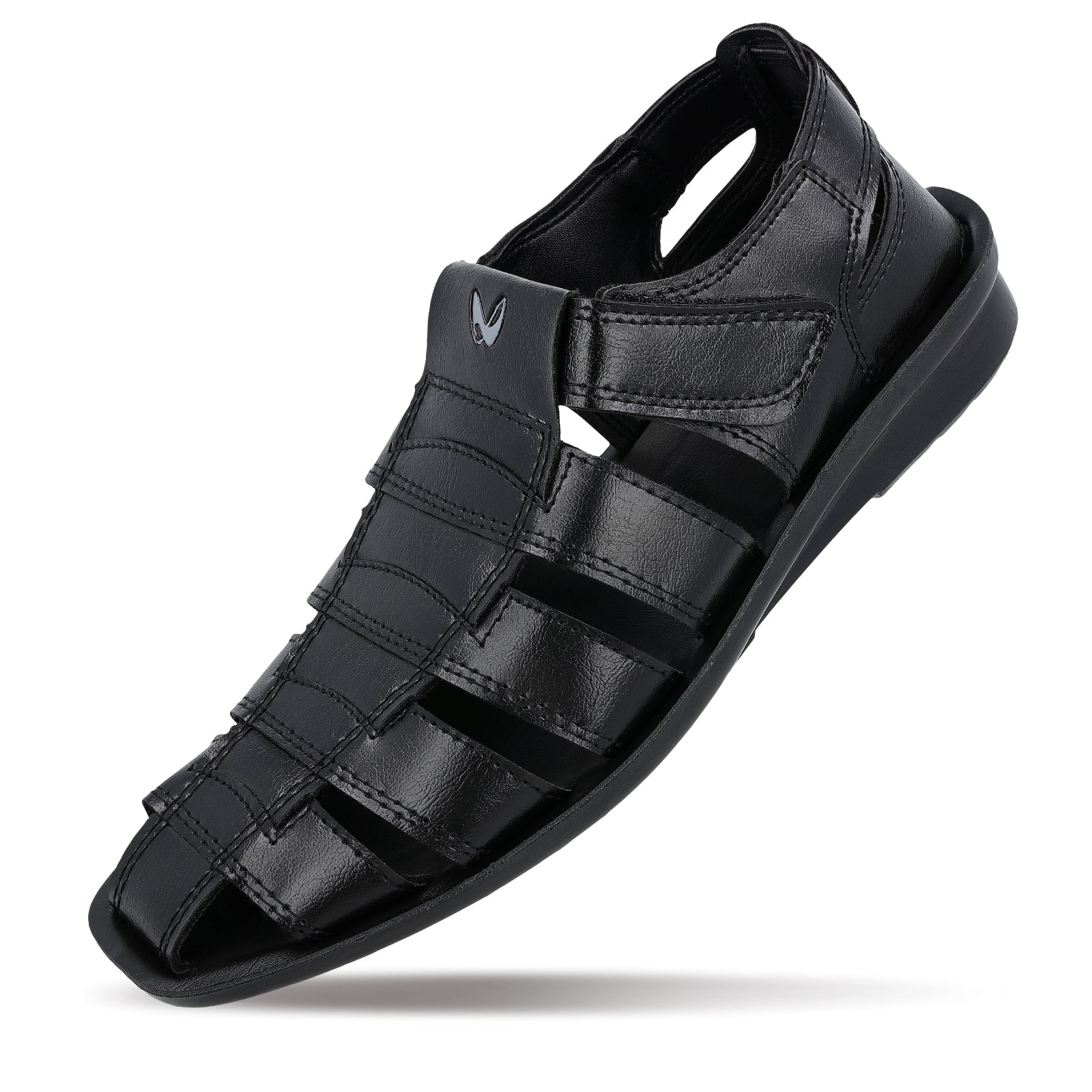 Walkaroo Men Solid Fisherman Sandals - 13505 Black - Walkaroo Footwear