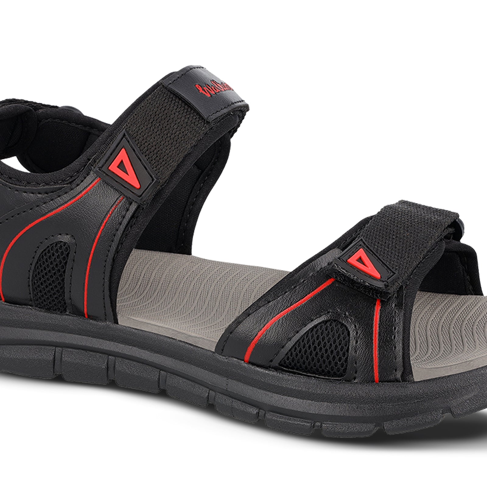 Walkaroo Men Sandals - WC4373 Black Grey - Walkaroo Footwear