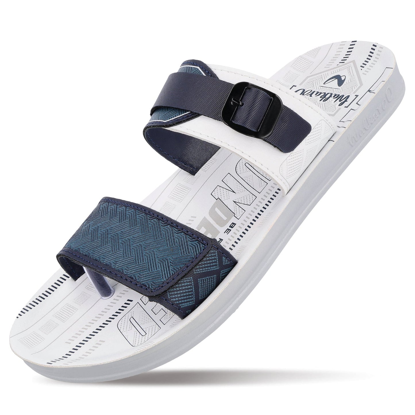 Walkaroo Men Sandal - WG5546 White Blue - Walkaroo Footwear