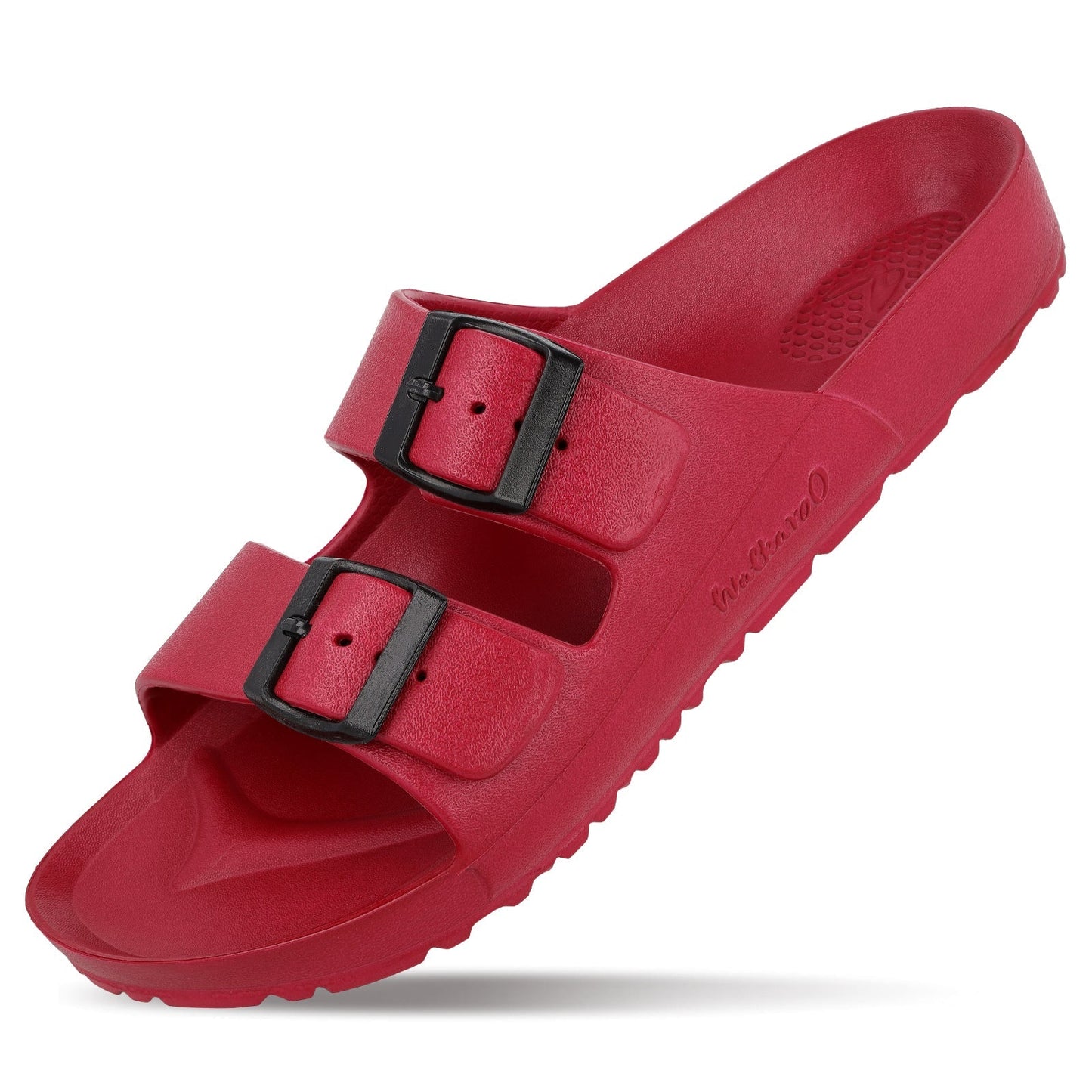 Walkaroo Men Slip On Slide Sandals - WC4808 Maroon - Walkaroo Footwear