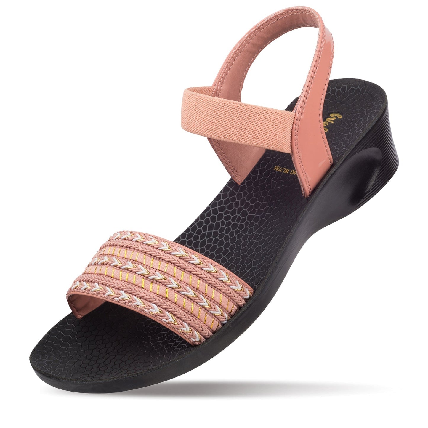 Walkaroo Womens Ankle Strap Heel Sandal - WL7795 Peach - Walkaroo Footwear