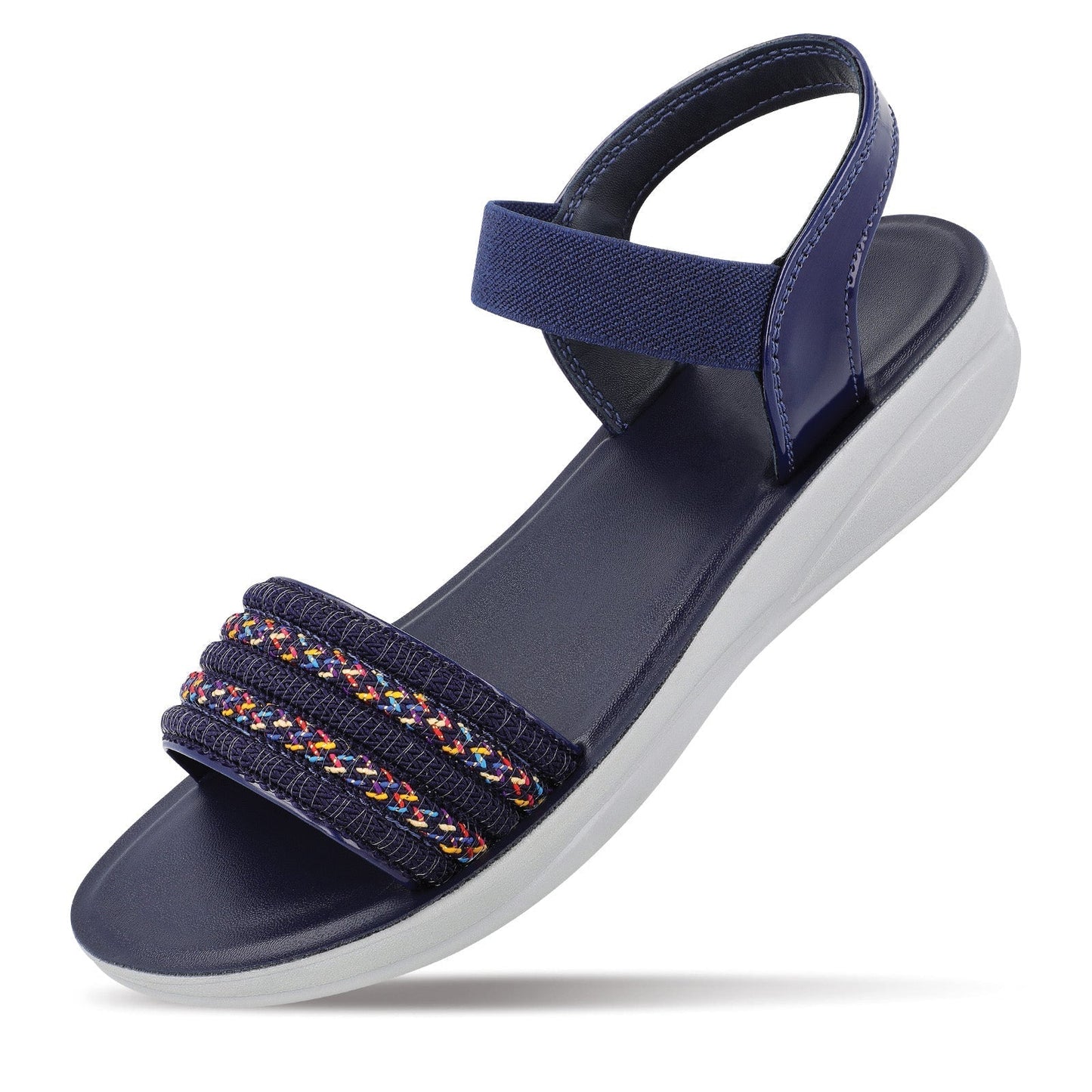 Blue Tyga Womens Ankle Strap Heel Sandal - BT2714 Navy Blue - Walkaroo Footwear